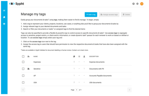 Manage tags image